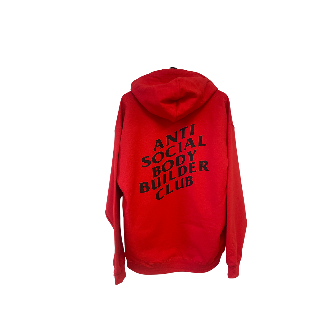 Anti Social Bodybuilder Club Red Hoodie BornReady Nutrition Center