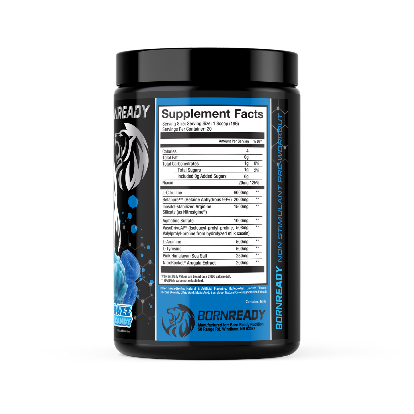 LIONHEARTED NON STIM BLUE RAZZ COTTON CANDY