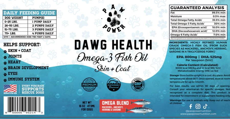 Dawg Health Omega 3 Fish Oil Skin+Coat