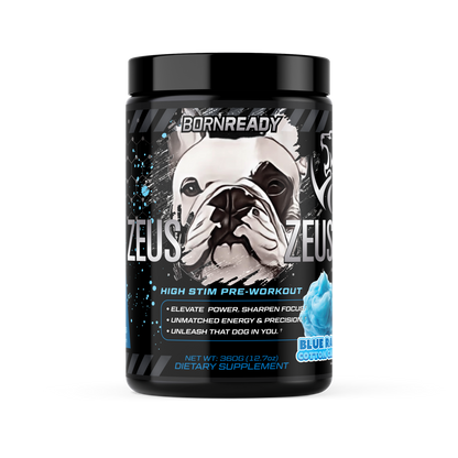 ZEUS HIGH STIM PRE-WORKOUT BLUE RAZZ COTTON CANDY